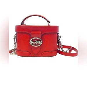 Coach Cherry Red Leather Georgie Gem Crossbody